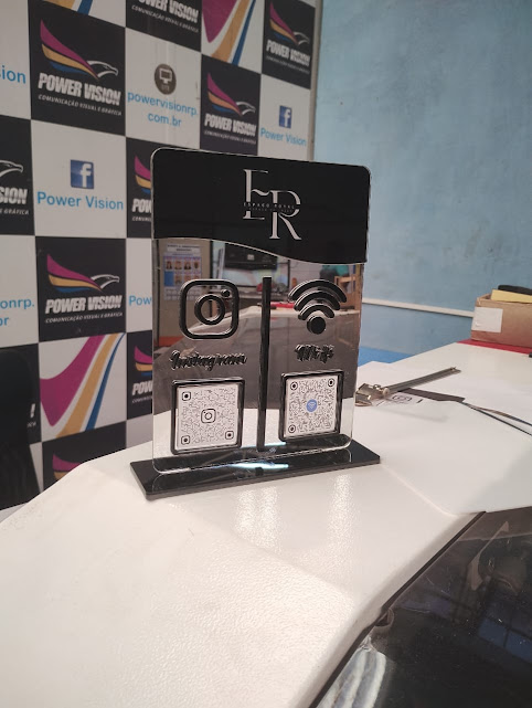 Placa de Balcão Personalizada – Display de Mesa para PIX, Cardápio ou Logo - Imagem 2