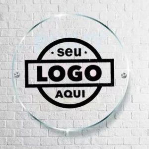 Placa Decorativa Personalizada em Acrílico Espelhado Dourado – Modelo Redondo