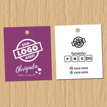 Tags Padrão com Furo – Couchê 250g Verniz UV Total Frente - Imagem 3