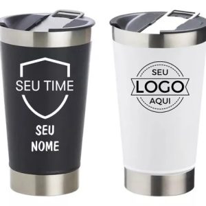 Copo Térmico com tampa Personalizado com Gravação a Laser – 473ml