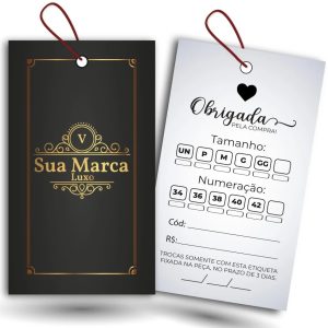 Tag Personalizada para Roupas – Impressa Frente e Verso com Furo Padrão