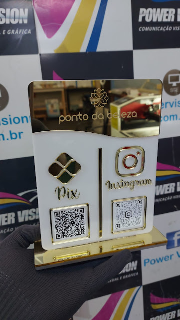Placa de Balcão Personalizada – Display de Mesa para PIX, Cardápio ou Logo - Imagem 6